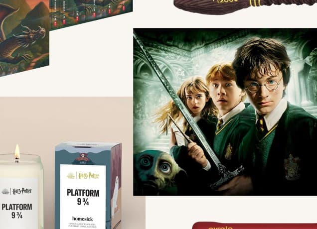a collage of harry potter gifts