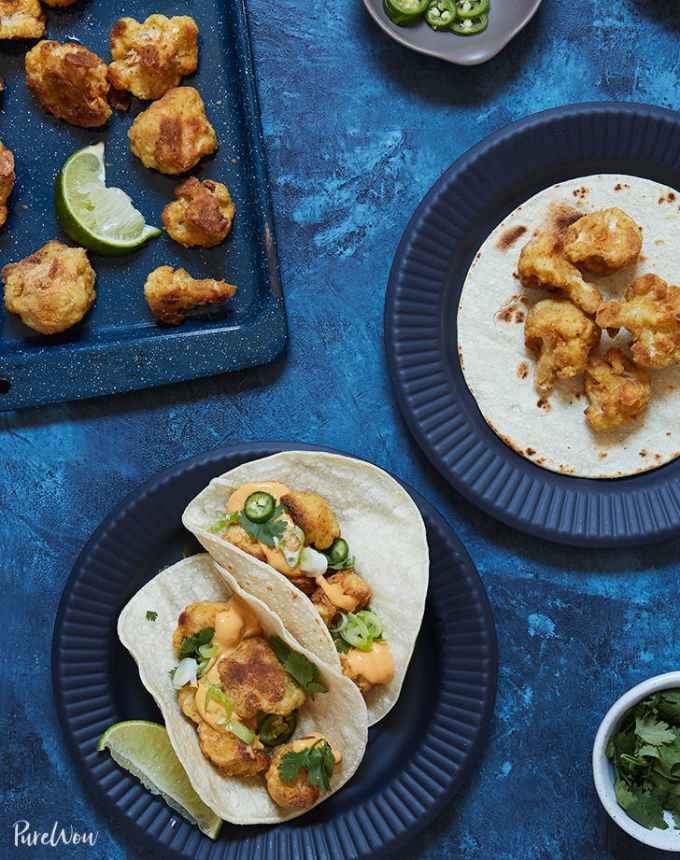birthday dinner ideas: crispy cauliflower tacos