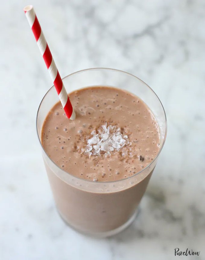 easy snacks to make at home: salted peanut butter smoothie