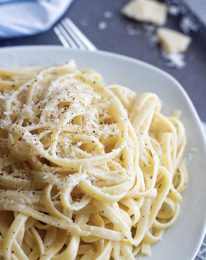 toddler dinner ideas: butter and cheese fettuccine