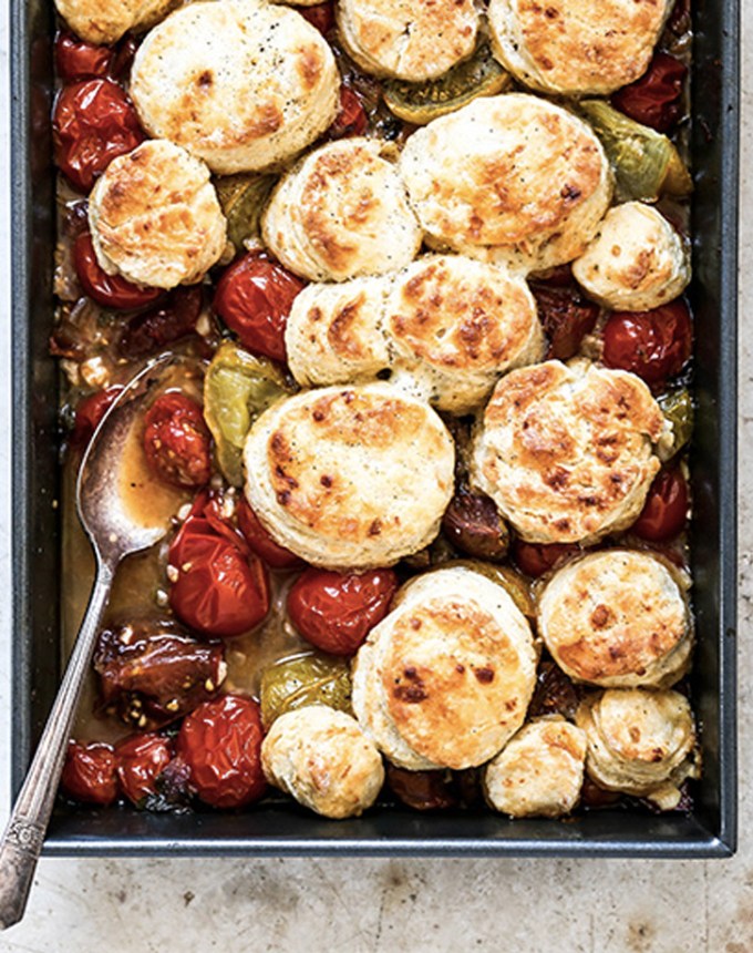 easy dinner party recipes: tomato cobbler