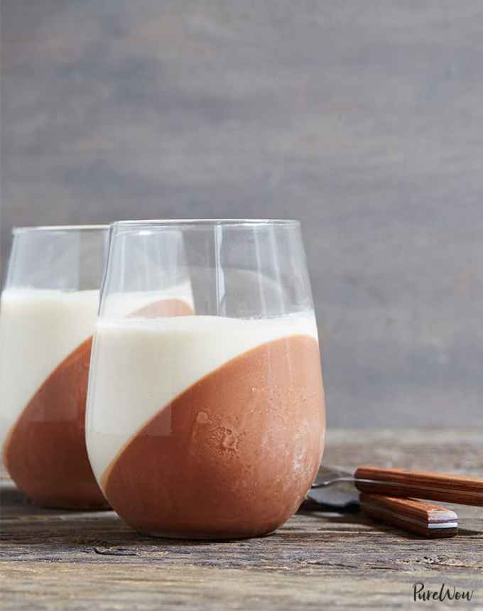 high-protein desserts: black and white pudding