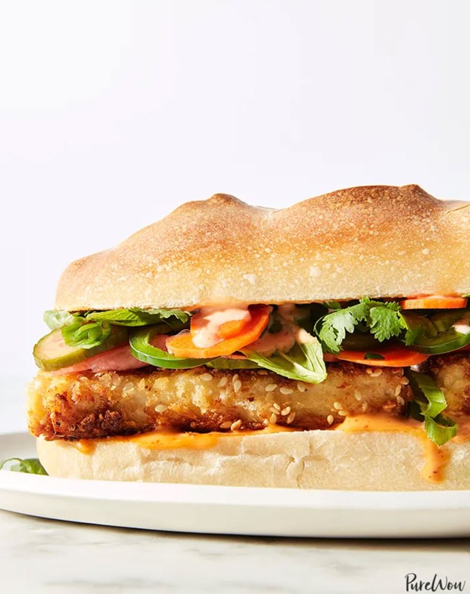 high-protein meals: tofu banh mi