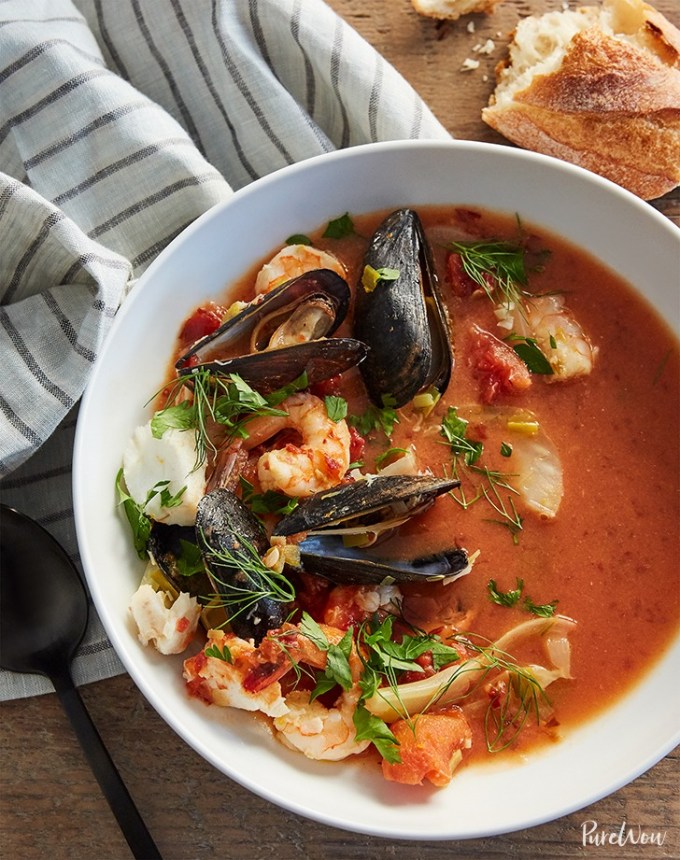 high protein soups: 30 minute, one pot cheater's bouillabaisse