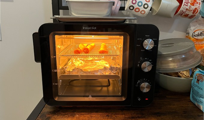 instant pot toaster oven review: baking taquitos