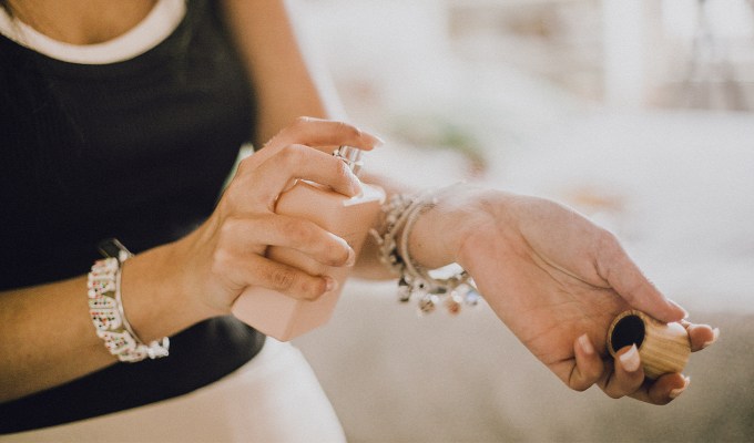 items every french woman has in bathroom: perfume