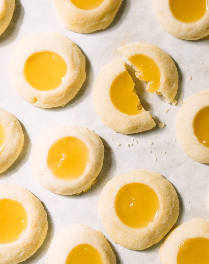 best holiday cookies: lemon curd thumbprint cookies