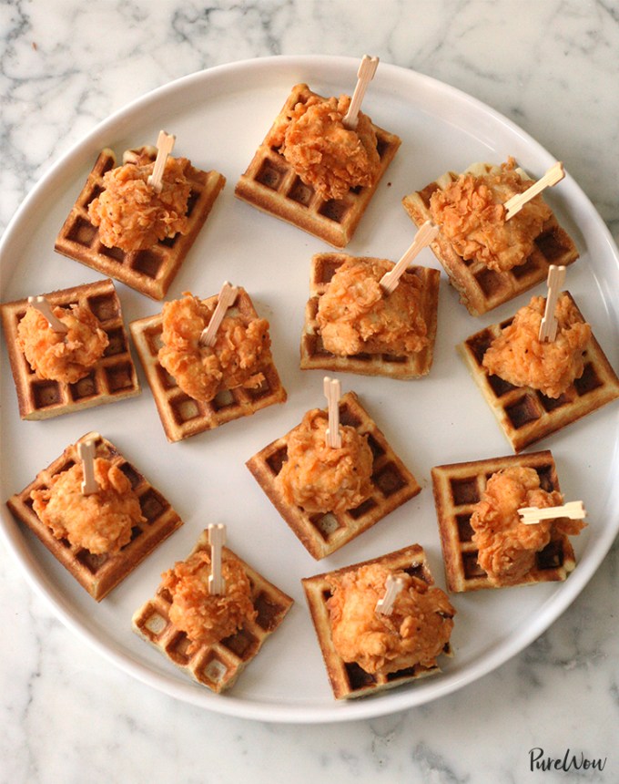toddler dinner ideas: mini chicken and waffles