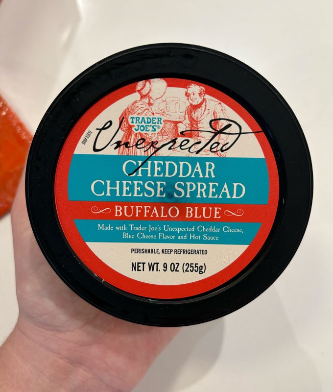 new trader joe's items reviewed september 2025: unexpected cheddar buffalo blue spread
