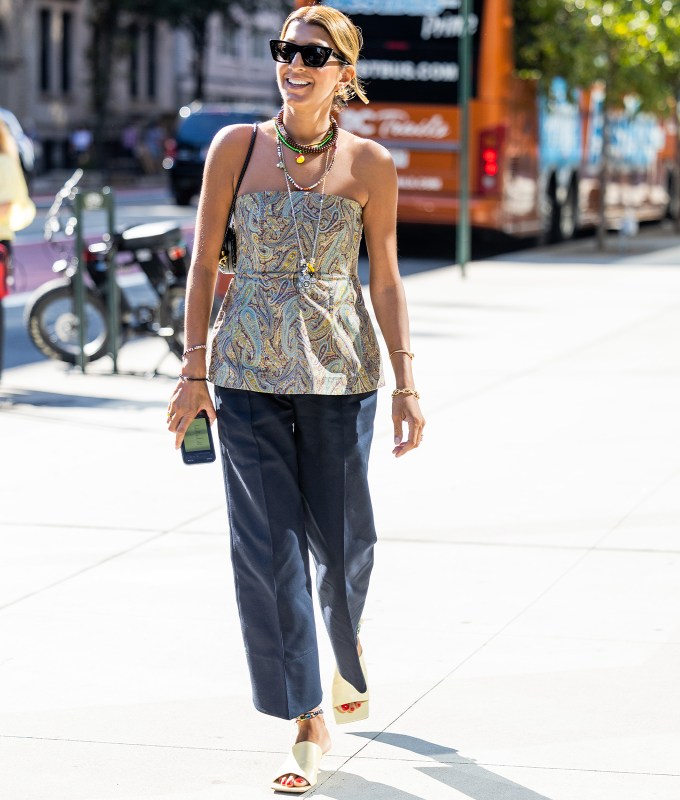 peplum top trend with loose pants