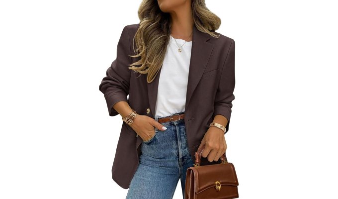prettygarden brown blazer