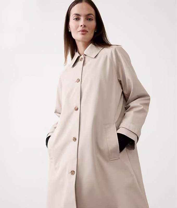 sezane clyde trench alternatives Banana Republic Factory Twill Mac Coat