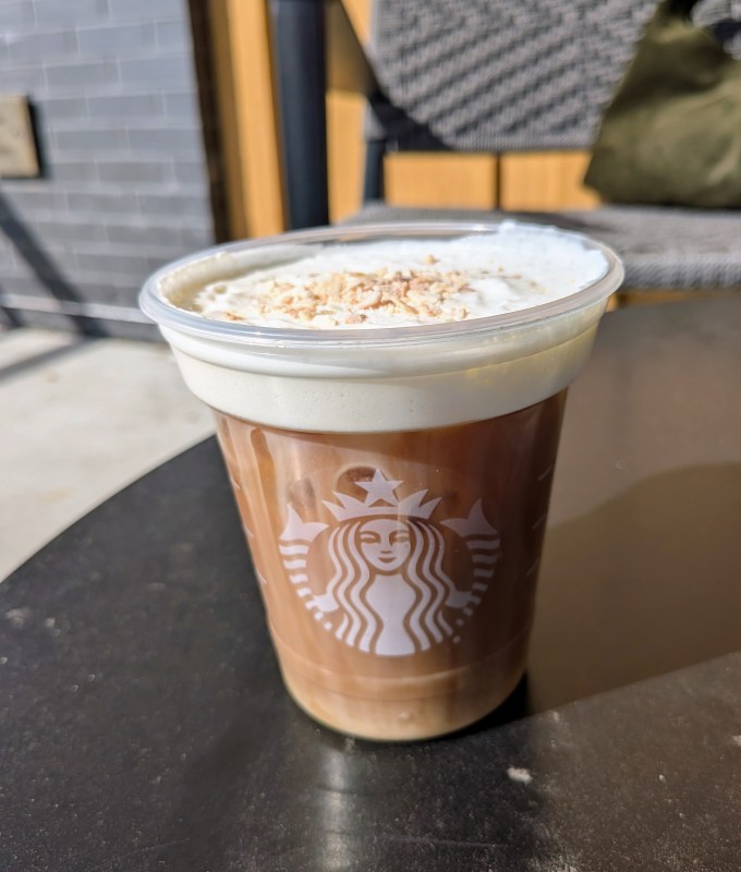 toasted coconut cream cold brew from starbucks