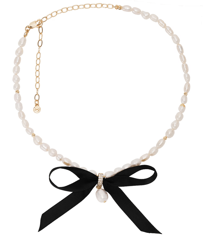 bow pearl choker
