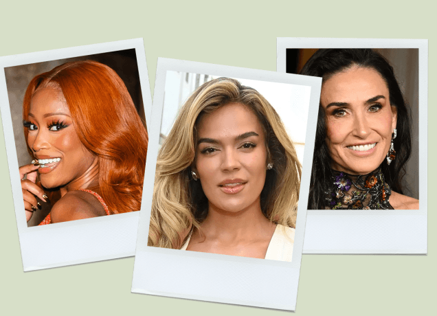 a photo collage of winter hair colors